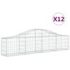 vidaXL buede gabionkurve 12 stk. 200x30x40/60 cm galvaniseret jern