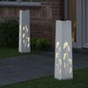 vidaXL Solar LED sti lys 2 pcs Hvid Koldvalset St&aring;l