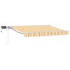 vidaXL Manuel markise-ramme med LED-lys Gul og Hvid 3,5 x 2 m