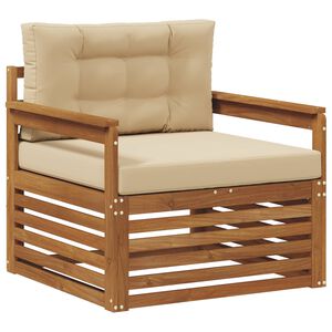 vidaXL Udend&oslash;rs sofa Soli Akacietr&aelig; og polyester Naturlig og Beige