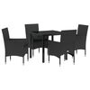 vidaXL Have Spisebordss&aelig;t 5 stk. Sort polyrattan