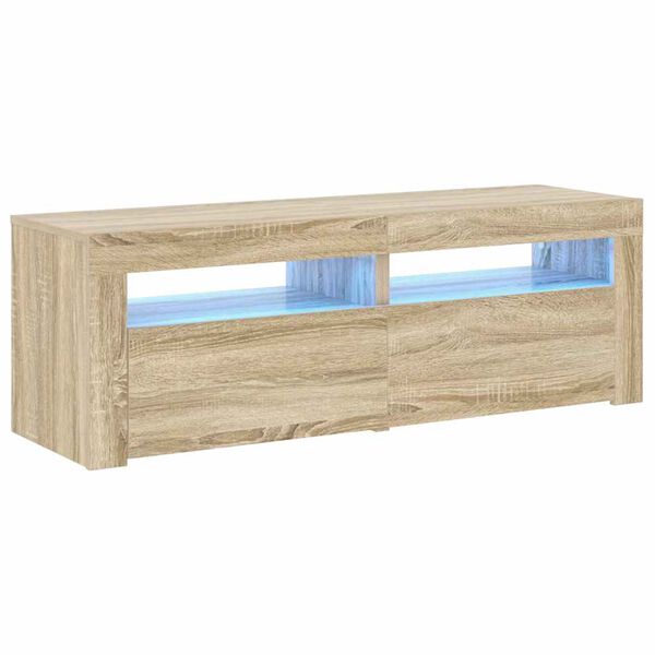 vidaXL tv-bord med LED-lys 120x35x40 cm sonoma-eg