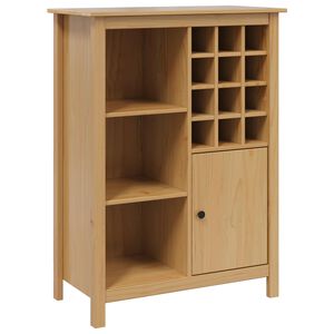 vidaXL Vinskab HILL Honningbrun 79,5 x 40 x 107,5 cm Massivt fyrretr&aelig;