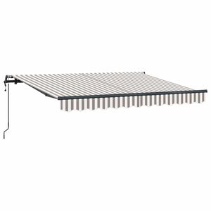 vidaXL Udtr&aelig;kkelig markise Lys Gr&aring; og Hvid 500 &times; 350 cm