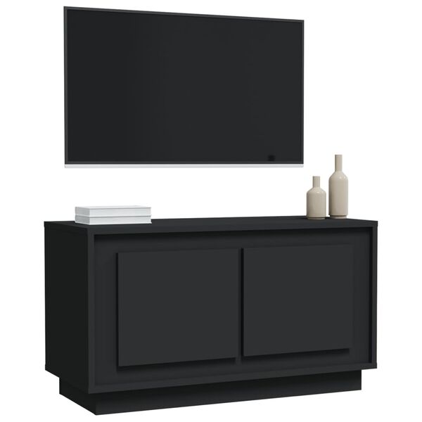 vidaXL tv-bord 80x35x45 cm konstrueret træ sort