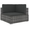 vidaXL hj&oslash;rnemodul til havesofa med hynder polyrattan gr&aring;