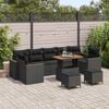 vidaXL Havesofa S&aelig;t 10 pcs Sort polyrattan