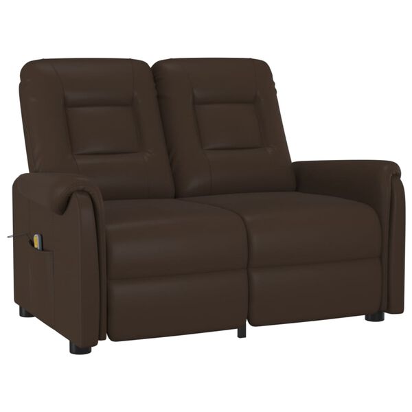 vidaXL 2-personers massagestol kunstlæder brun
