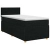 vidaXL Boxmadras med topmadras med hovedg&aelig;rde Sort 90 x 190 cm Stof