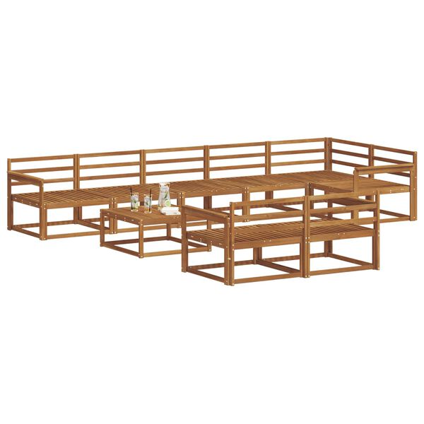 vidaXL Udend&oslash;rs sofagruppe 9 pcs Naturfarvet Massivt Akacietr&aelig;