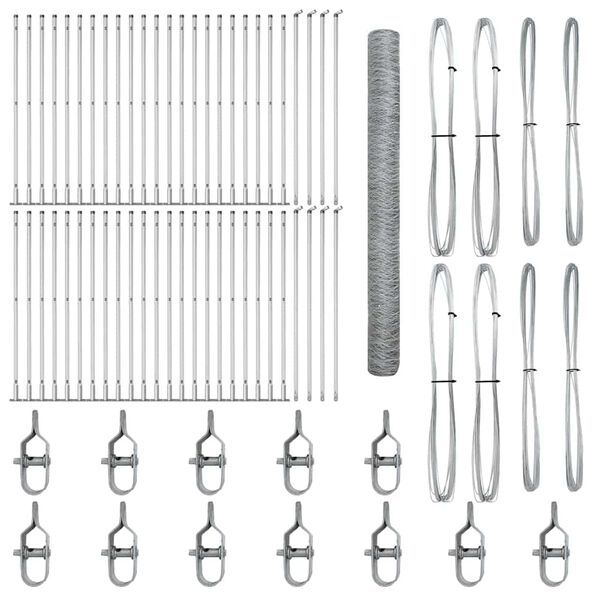 vidaXL Hegnsp&aelig;l S&oslash;lv 100 x 1,5 m (36 mm mesh) St&aring;l