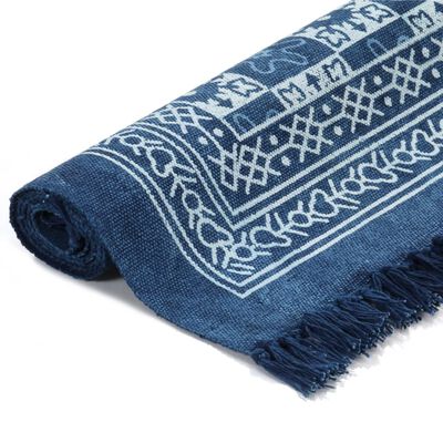 vidaXL kilim-tæppe med mønster bomuld 160 x 230 cm blå