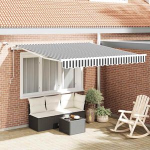 vidaXL markise m. LED 300x250 cm automatisk betjening antracitgr&aring; hvid