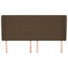 vidaXL sengegavl med kanter 203x23x118/128 cm stof m&oslash;rkebrun