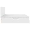 vidaXL Seng med opbevaring og LED Ren Hvid 200 x 200 cm Faux l&aelig;der
