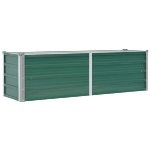 vidaXL forh&oslash;jet plantekasse 160x40x45 cm galvaniseret st&aring;l gr&oslash;n