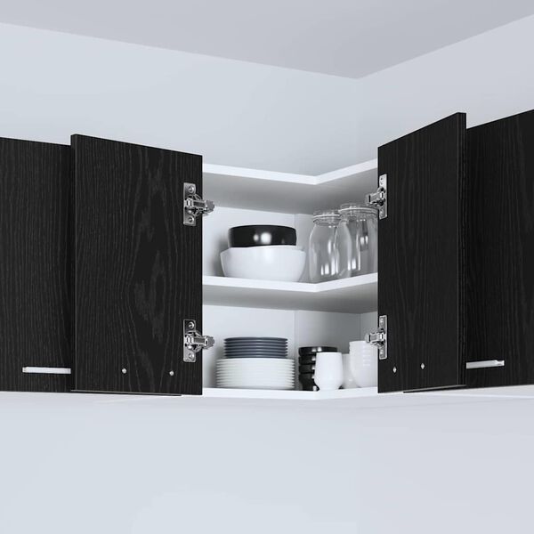 vidaXL H&aelig;ngeskab Sort Eg og Hvid 57 x 57 x 40 cm Konstrueret tr&aelig;