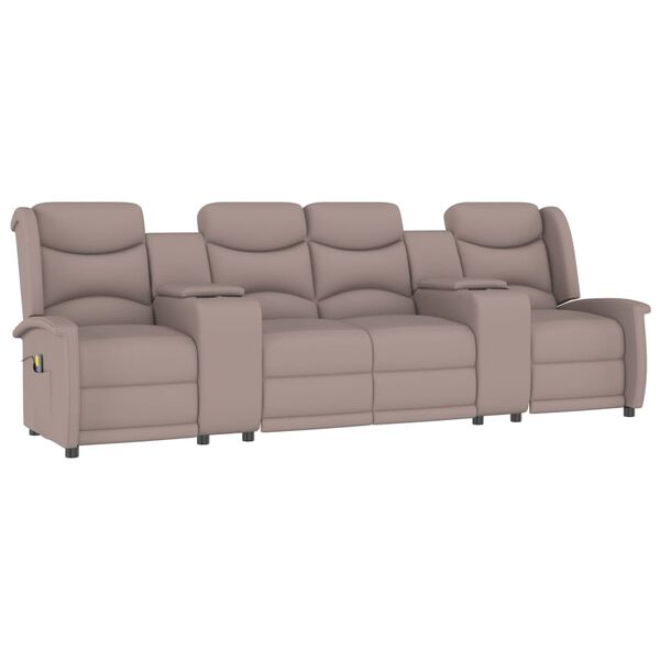 vidaXL 4-personers massagestol med kopholdere gråbrun