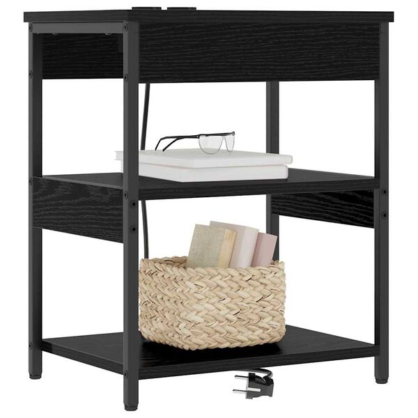 vidaXL Natskab Sort eg 41 x 31 x 51 cm Konstrueret tr&aelig;