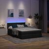 vidaXL Ottoman seng med madras & LEDs Sort 140x200 cm Stof