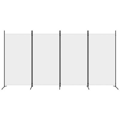 vidaXL 4-panels rumdeler 346x180 cm stof hvid