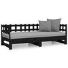 vidaXL daybed med udtr&aelig;k 2x(90x200) cm massivt fyrretr&aelig; sort