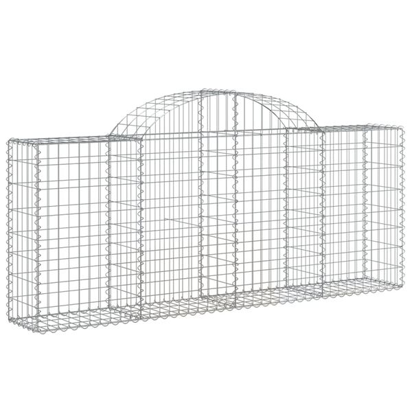 vidaXL buet gabionkurv 200x30x80/100 cm galvaniseret jern