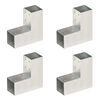 vidaXL stolpebeslag L-form 4 stk. 71x71 mm galvaniseret metal