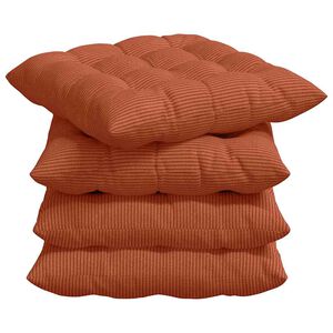 vidaXL S&aelig;depuder 4 pcs R&oslash;d orange 40 x 40 x 6 cm Velourstof