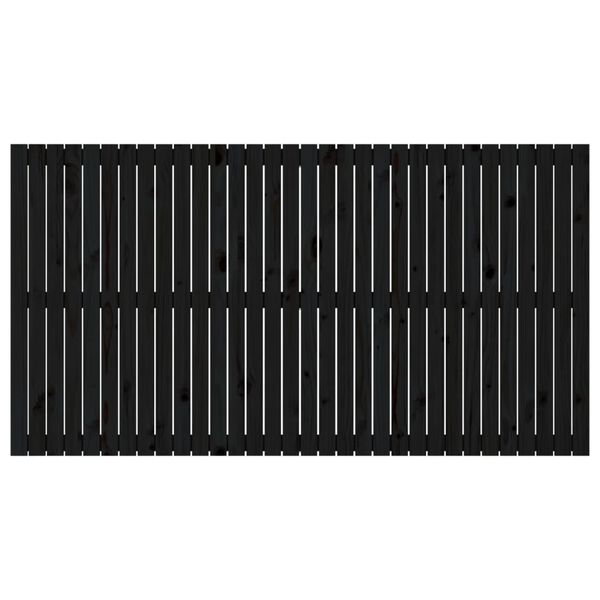 vidaXL sengegavl 204x3x110 cm massivt fyrretr&aelig; sort