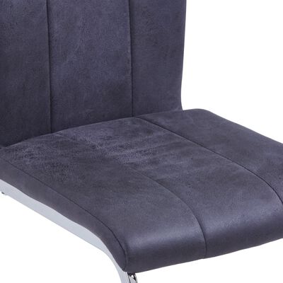 vidaXL spisebordsstole med cantilever 4 stk. imiteret ruskind grå