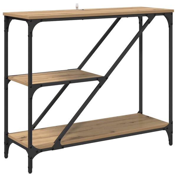 vidaXL Konsolbord Artisan Egetr&aelig; 88,5 x 30 x 75 cm Konstrueret tr&aelig;
