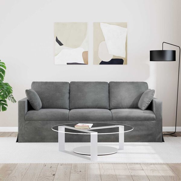 vidaXL Sofa M&oslash;rkegr&aring; 198 x 78 x 80 cm Fl&oslash;jl
