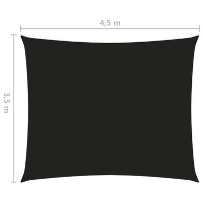 vidaXL solsejl 3,5x4,5 m rektangulær oxfordstof sort