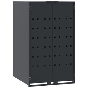vidaXL skraldespandopbevaring til enkeltspand antracit 69x79x117 cm st&aring;l