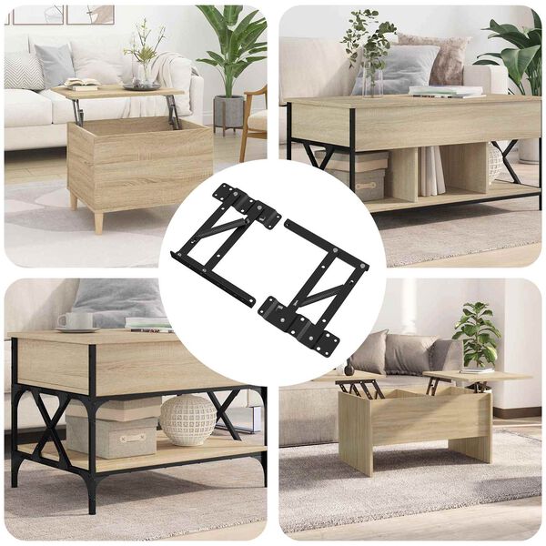 vidaXL Sengehejs mekanisme 2 pcs Sort 340 x 95 x 40 mm Jern