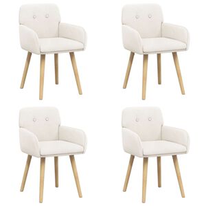 vidaXL Spisestole 4 stk. Boucl&eacute; Cremefarvet 59 x 56,5 x 85 cm