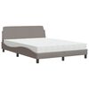 vidaXL seng med madras Dover 140x190 cm stof gr&aring;brun