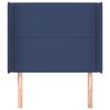 vidaXL sengegavl med kanter 103x16x118/128 cm stof blå