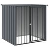 vidaXL hundehus med tag 110x103x109 cm galvaniseret st&aring;l sort