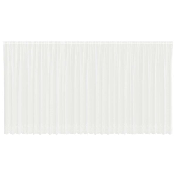 vidaXL Lace Gardin med gardiner Blomstret Hvid 200 x 750 cm Polyester