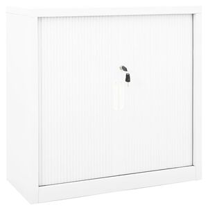 vidaXL skab med skydel&aring;ger 90x40x90 cm st&aring;l hvid