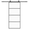 vidaXL skyded&oslash;r med hardwares&aelig;t 90x205 cm ESG glas sort