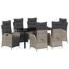 vidaXL Have Spisebordss&aelig;t med pude 7 pcs Lysegr&aring; polyrattan