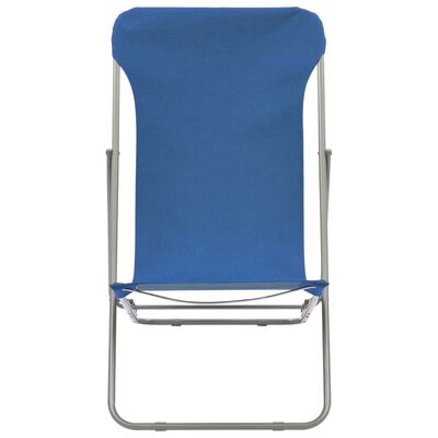 vidaXL foldbare strandstole 2 stk. stål og oxfordstof blå