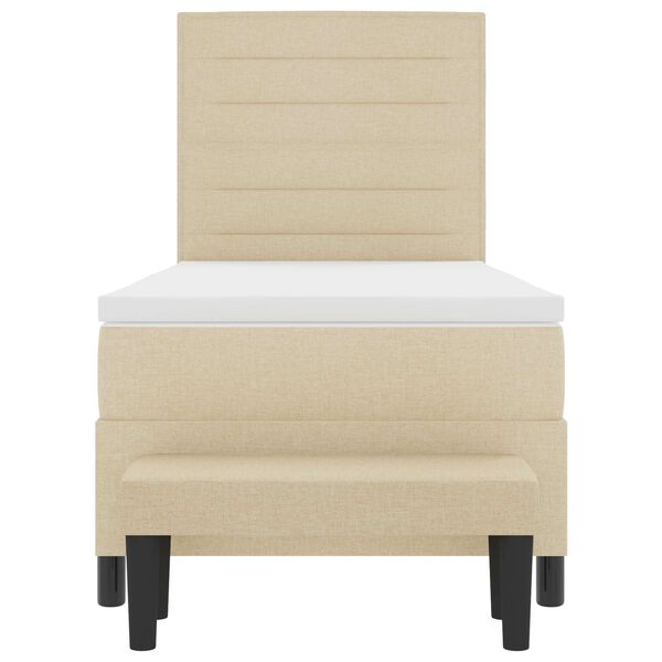 vidaXL Box spring seng med madras Creme 80 x 200 cm Stof
