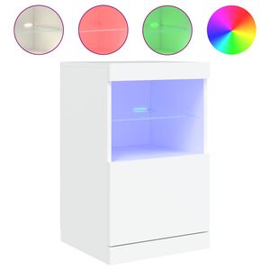 vidaXL sk&aelig;nk med LED-lys 41x37x67 cm hvid