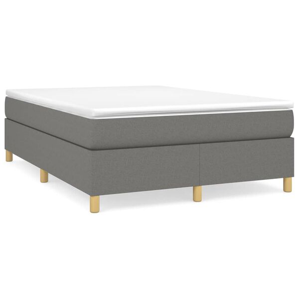 vidaXL Boxspring sengeramme 140x200 cm stof m&oslash;rkegr&aring;
