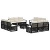 vidaXL Havesofa S&aelig;t 13 stk. Sort polyrattan