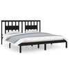 vidaXL sengeramme 200x200 cm massivt fyrretr&aelig; sort
